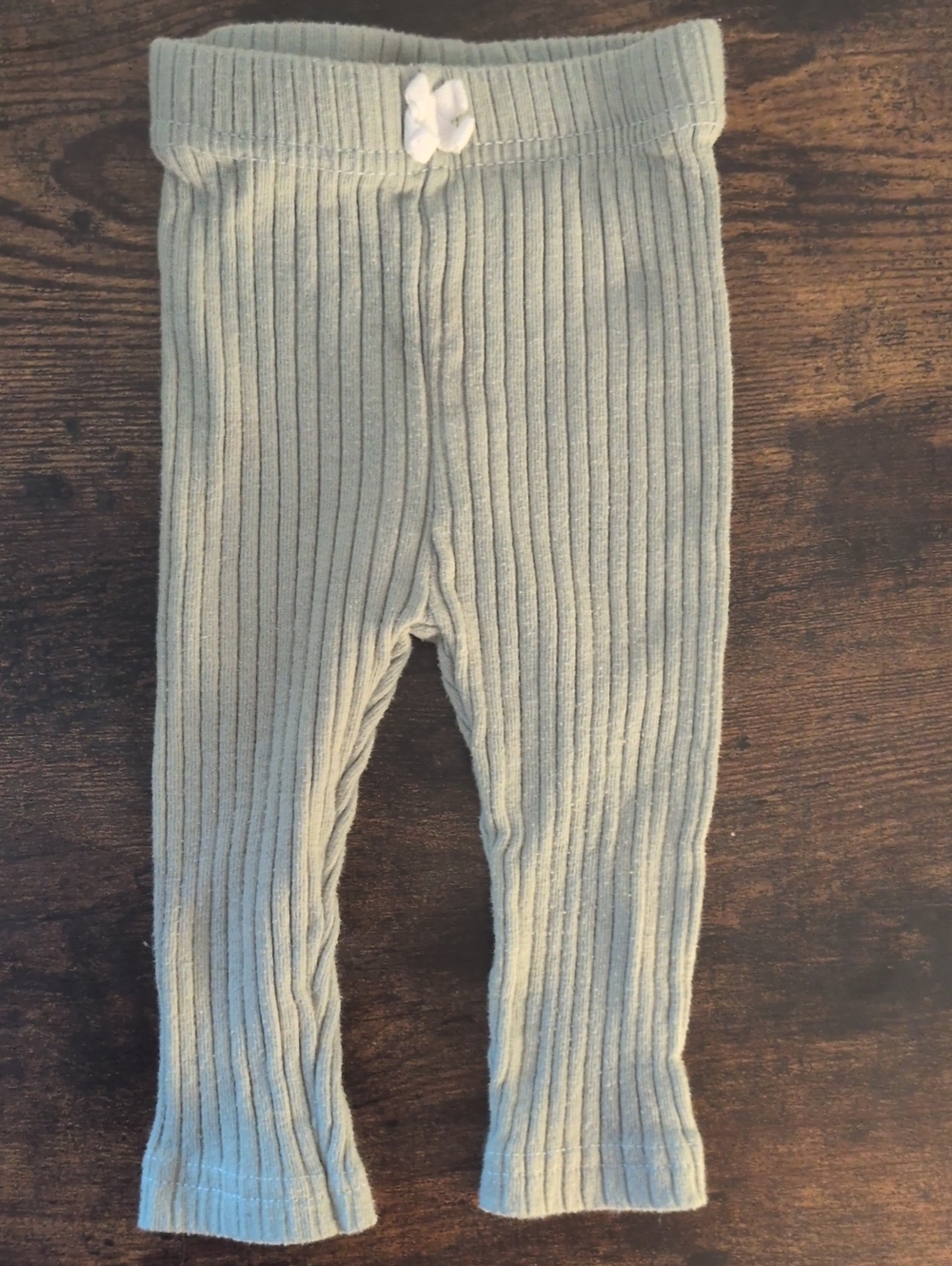 5/$25 Nicole Miller New York Ribbed Pants in Light Sage 6-9M
